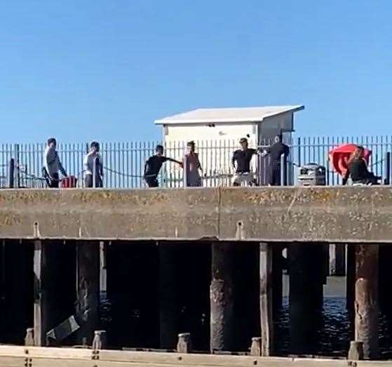 Fight erupts on Whitstable harbour's west quay earlier this month