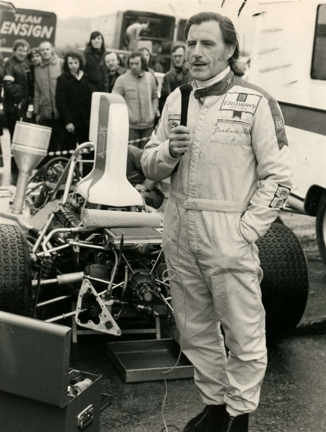 Graham Hill introduces an edition of the Disney Time programme from Brands Hatch in 1974. He remains the only driver to have won motorsport's triple crown: Le Mans, Monaco and the Indy 500