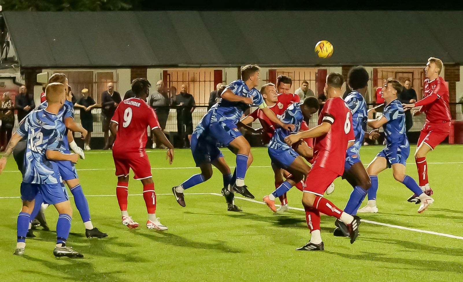 Goalmouth action from Whitstable’s 3-3 Southern Counties East draw with Lordswood on Tuesday. Picture: Les Biggs