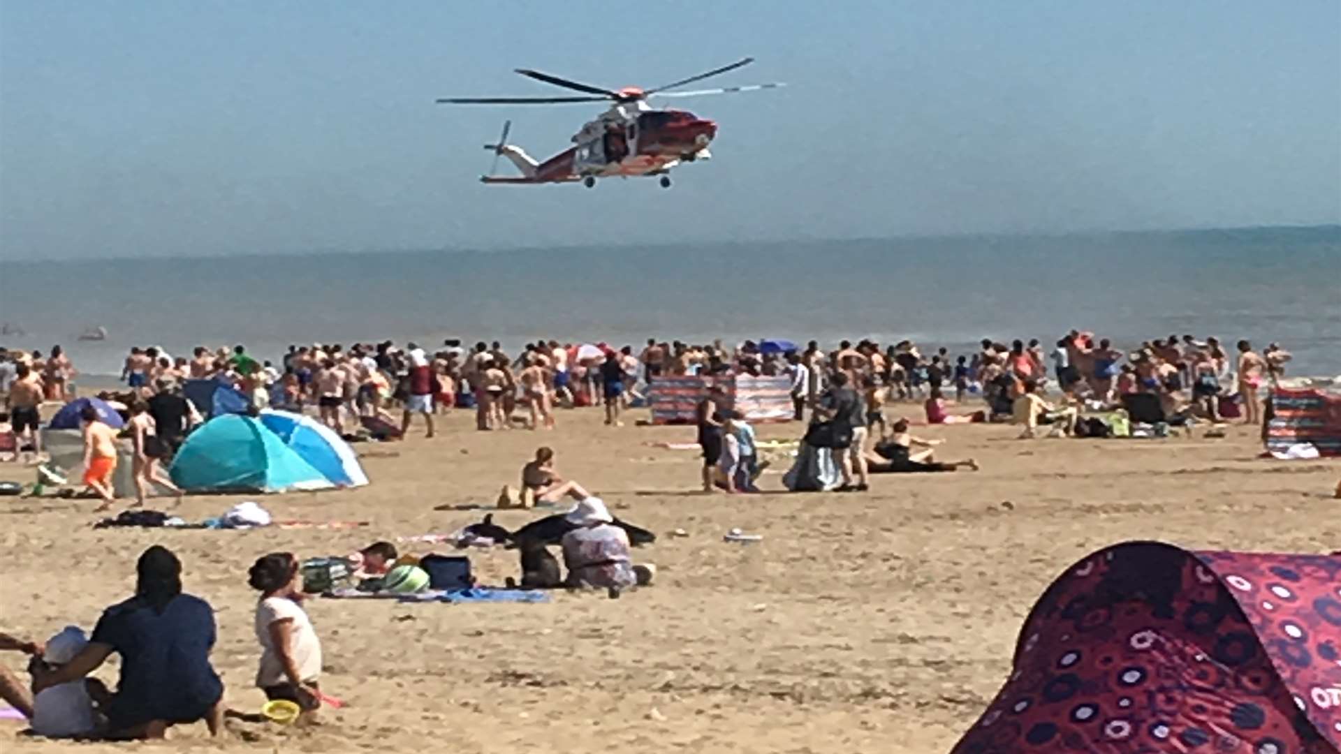 Air ambulance and coastguard's search and rescue helicopter were called