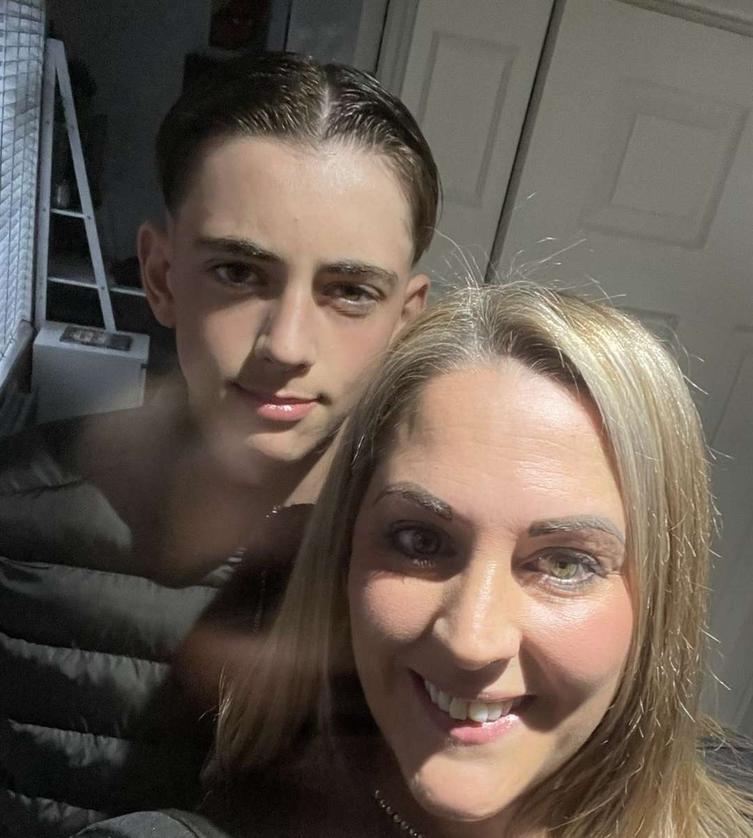 Riley Hollington, who attends VTC Independent School based in Sittingbourne, with his mum Kiley Hollington-Coombs. Picture: Kiley Hollington-Coombs