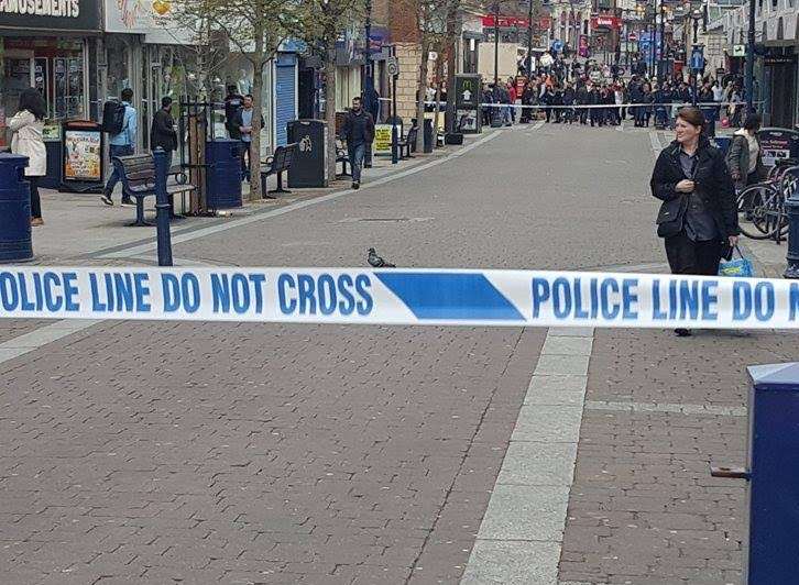 The police cordon in Gravesend. Picture: Carla Rickett