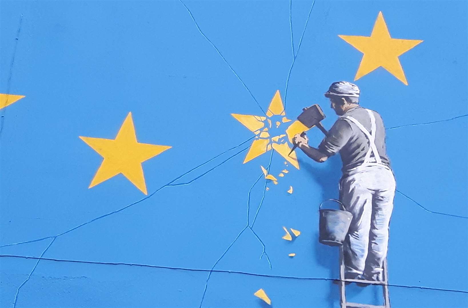 The Brexit-themed mural appeared in May 2017