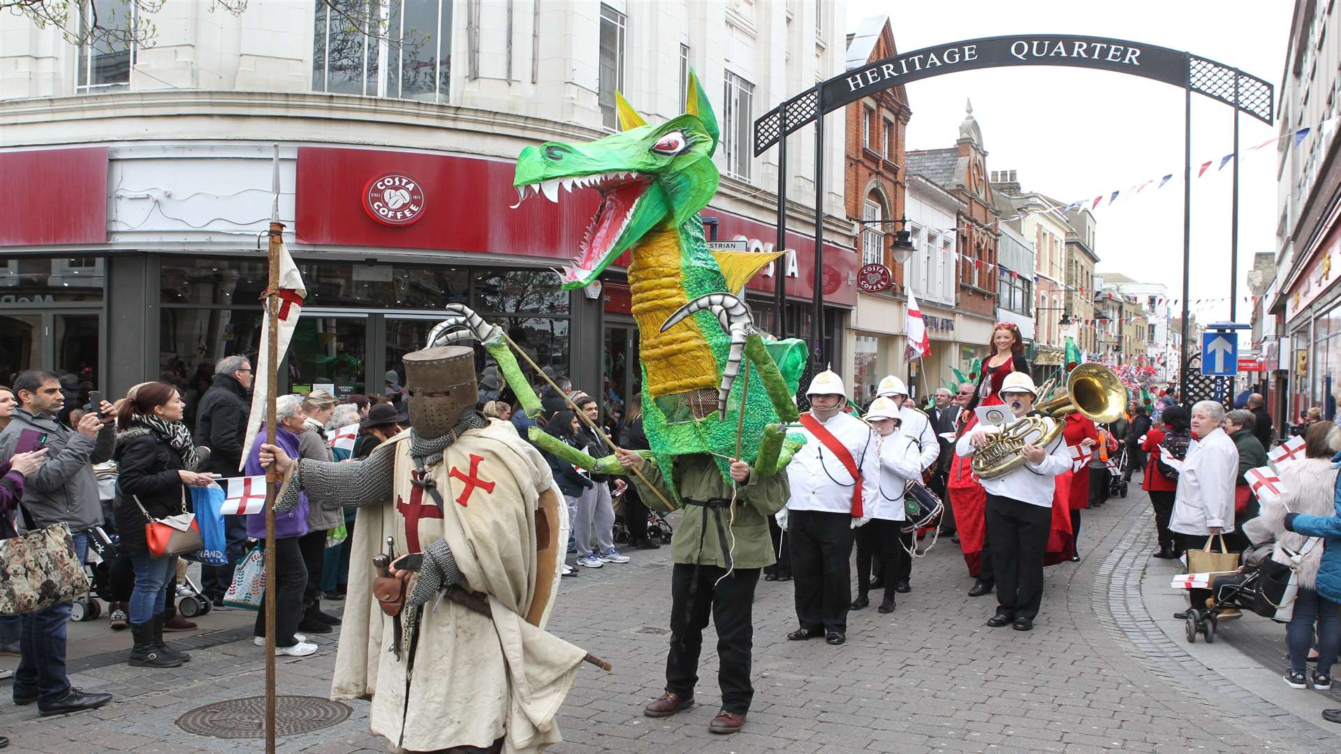 St George leads the way in last year's parade. Picture: John Westhrop
