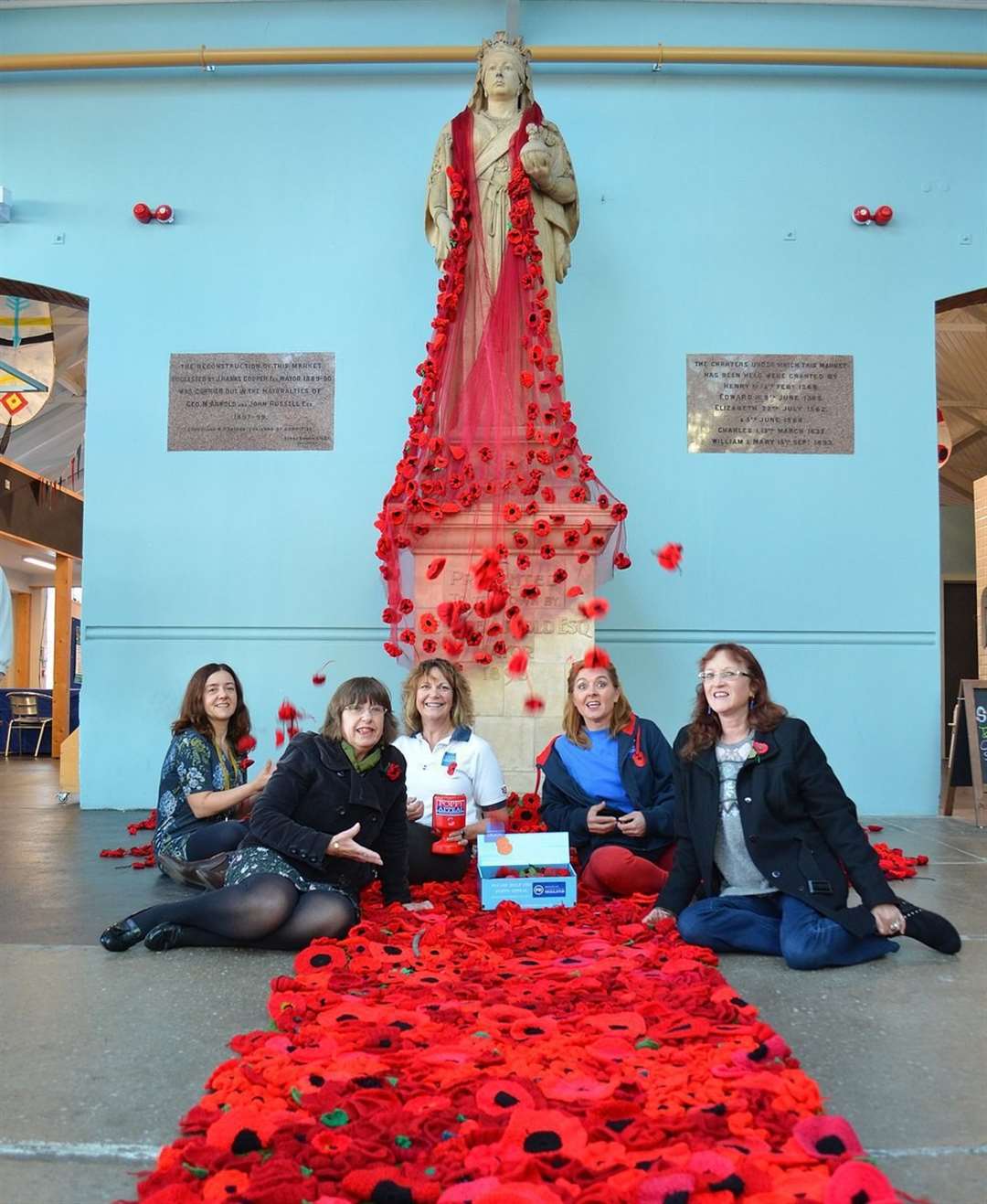 The poppy display in Gravesend Borough Market . Picture: Jason Arthur.