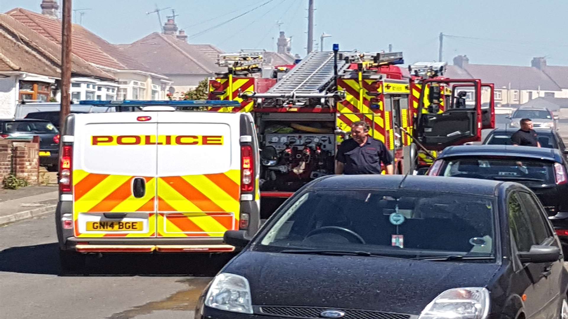 Police and firefighters are at the scene. Pic: Julia Roberts