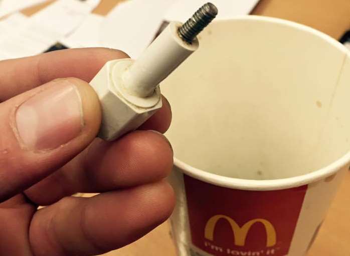 Russell Mayes found this part in his Coca-Cola drink from the McDonald's in Dover