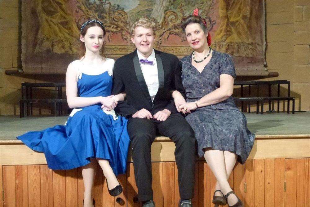 Stepping back in time: Grace Cox, James Snoad-Speck and Leonie Mercer in St Margaret's Players' latest production