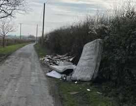 Pile of Flytipping in Long Lane Boughton Monchelsea. Picture: Judith Wilson