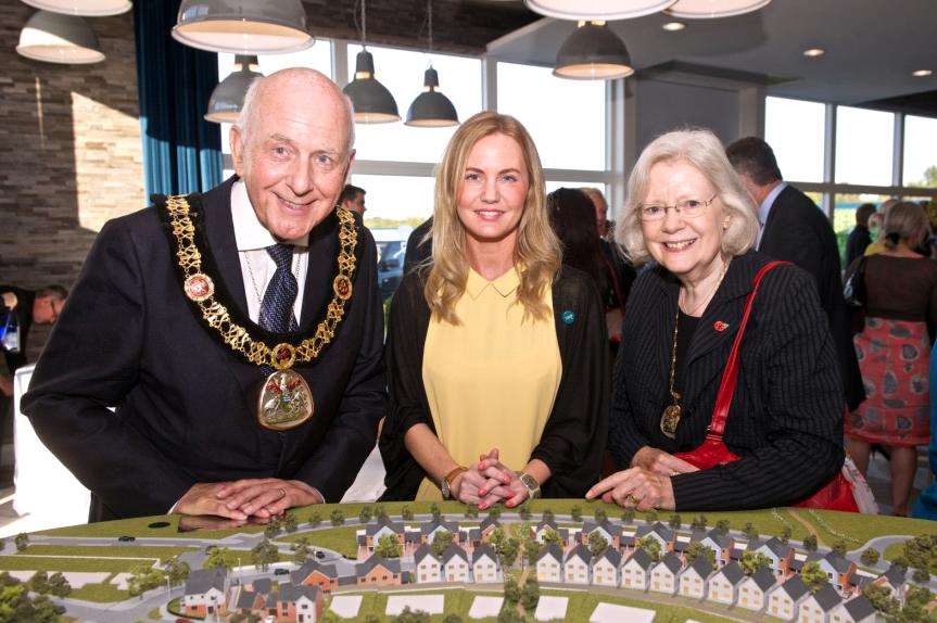 Cllr Julian Stanyer, the Mayor of Tunbridge Wells; Susie Bennett, Sales and Marketing Director at Knights Wood; and the Mayoress, Mrs Anne Stanyer