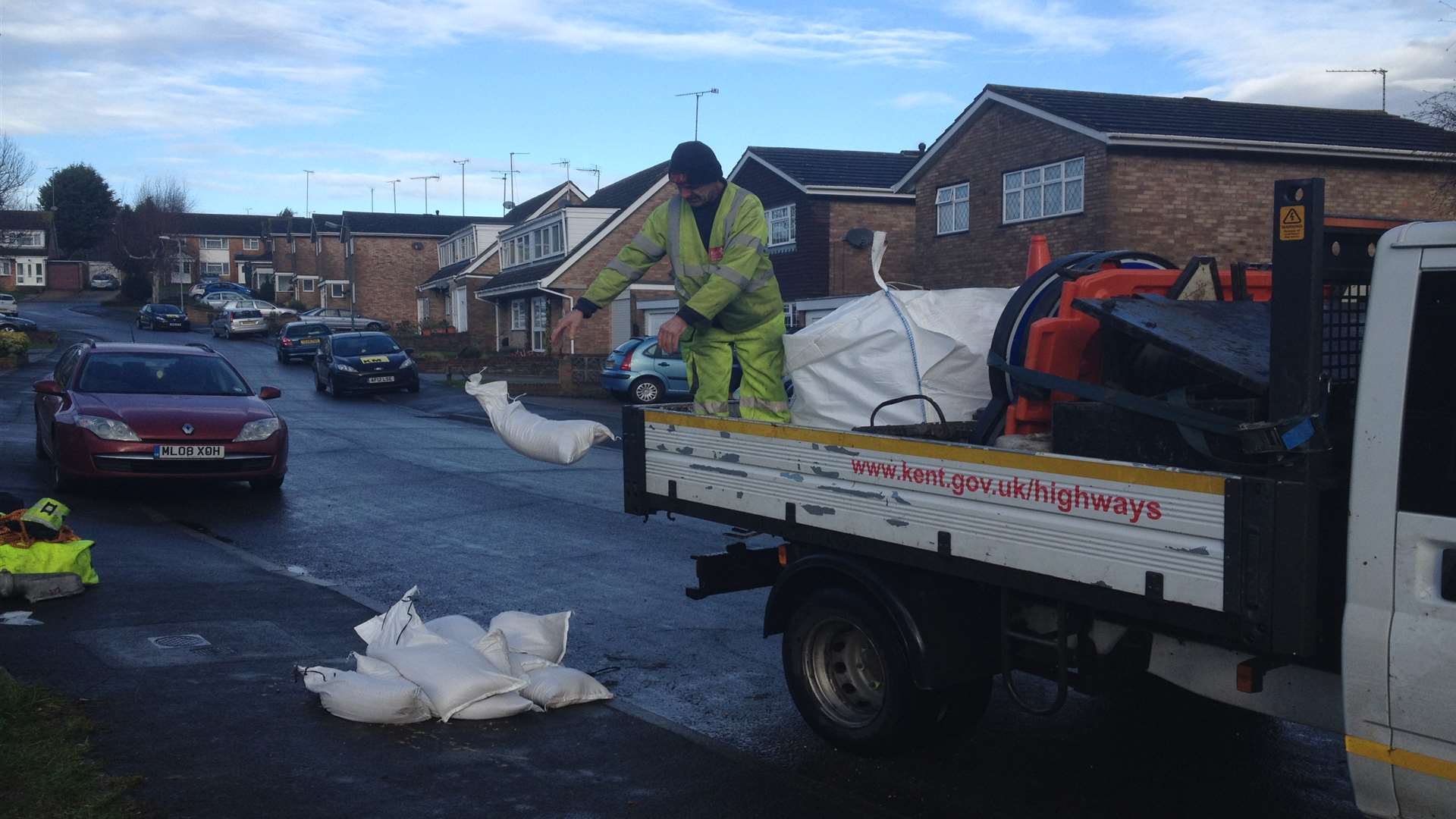 Sandbags are being delivered to parts of Kent today