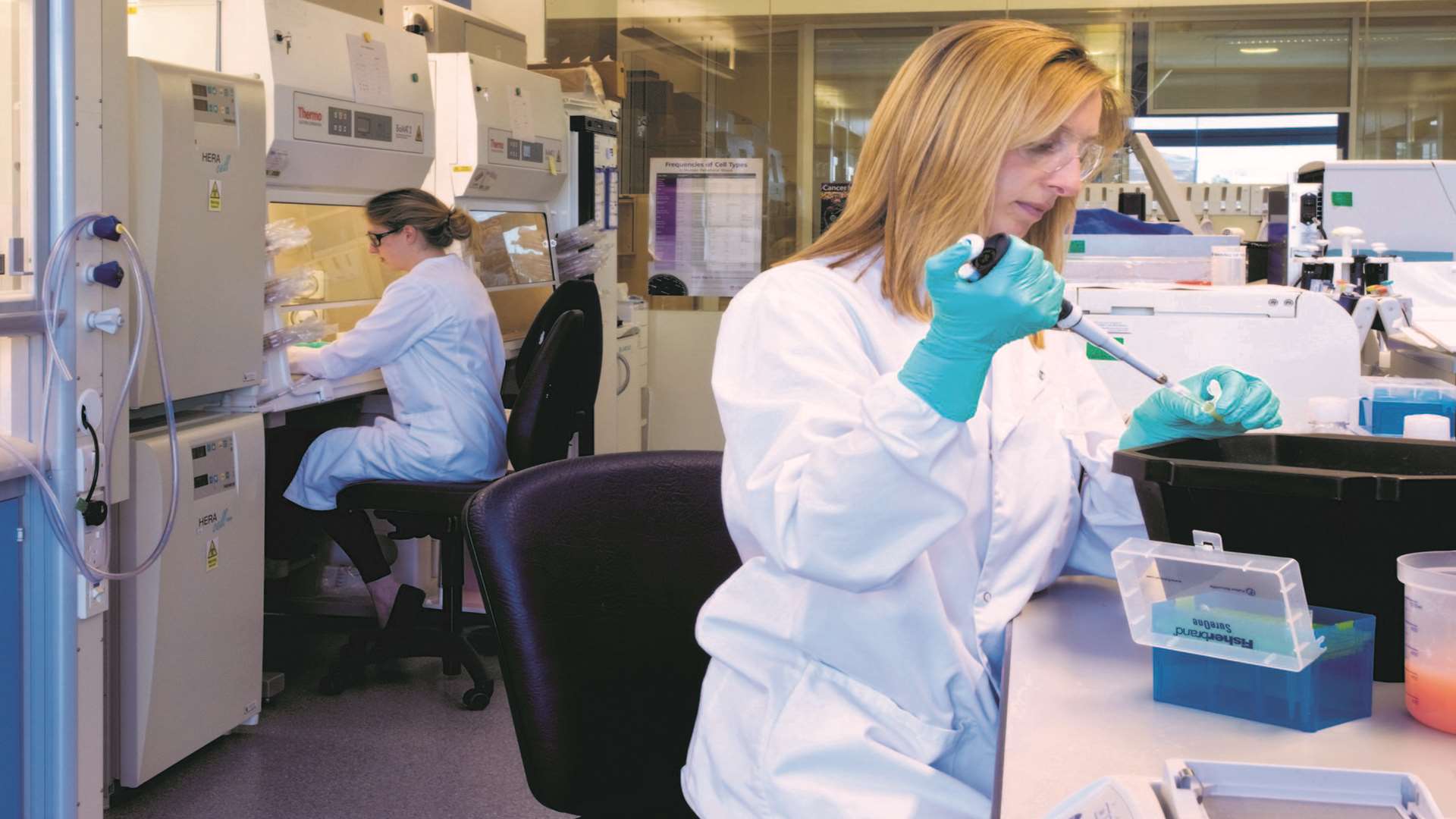 Scientists in the Agalimmune labs at Discovery Park, Sandwich