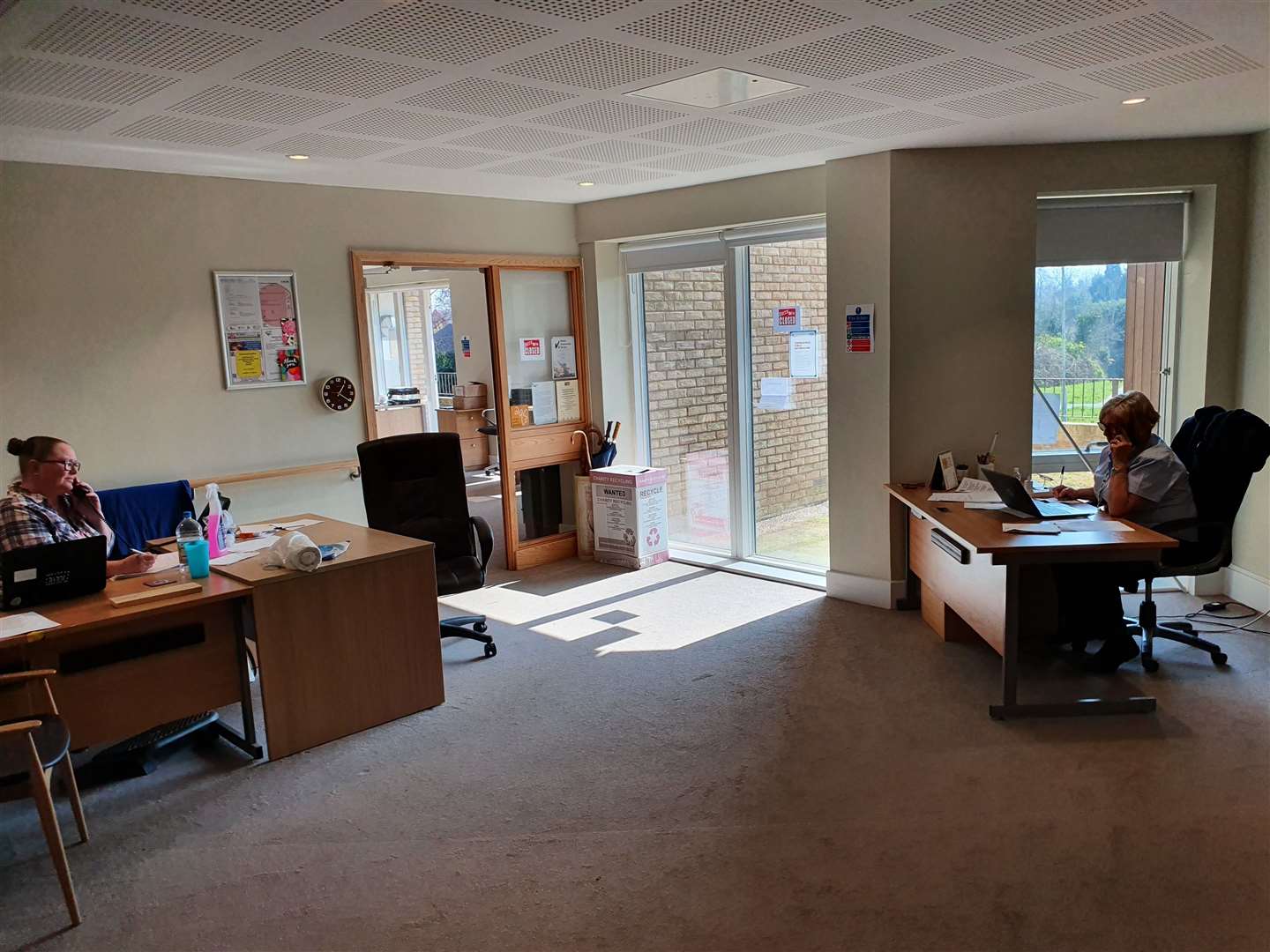 The office layout at Age UK's Ashford base has had to change in order to follow distancing guidance