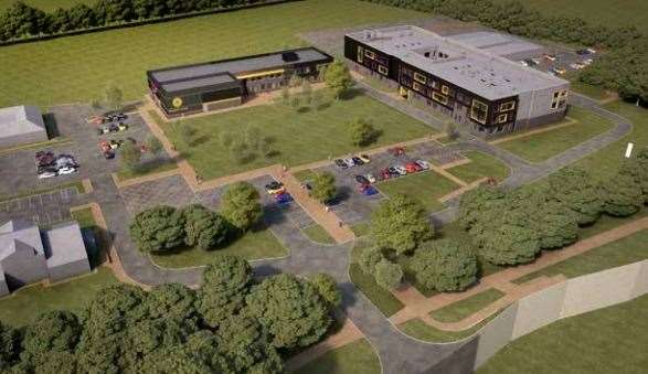 Bird's eye view of the new building proposals at Meopham School. Photo: Bond Bryan