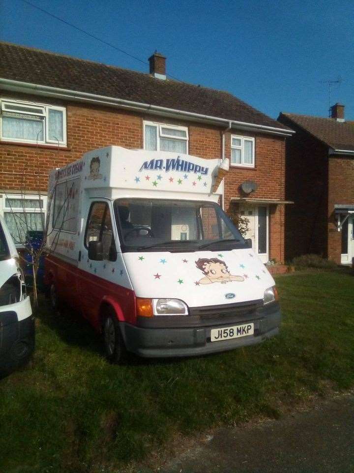 Parked up: Tony Cooper's Mr Whippy can in Sittingbourne