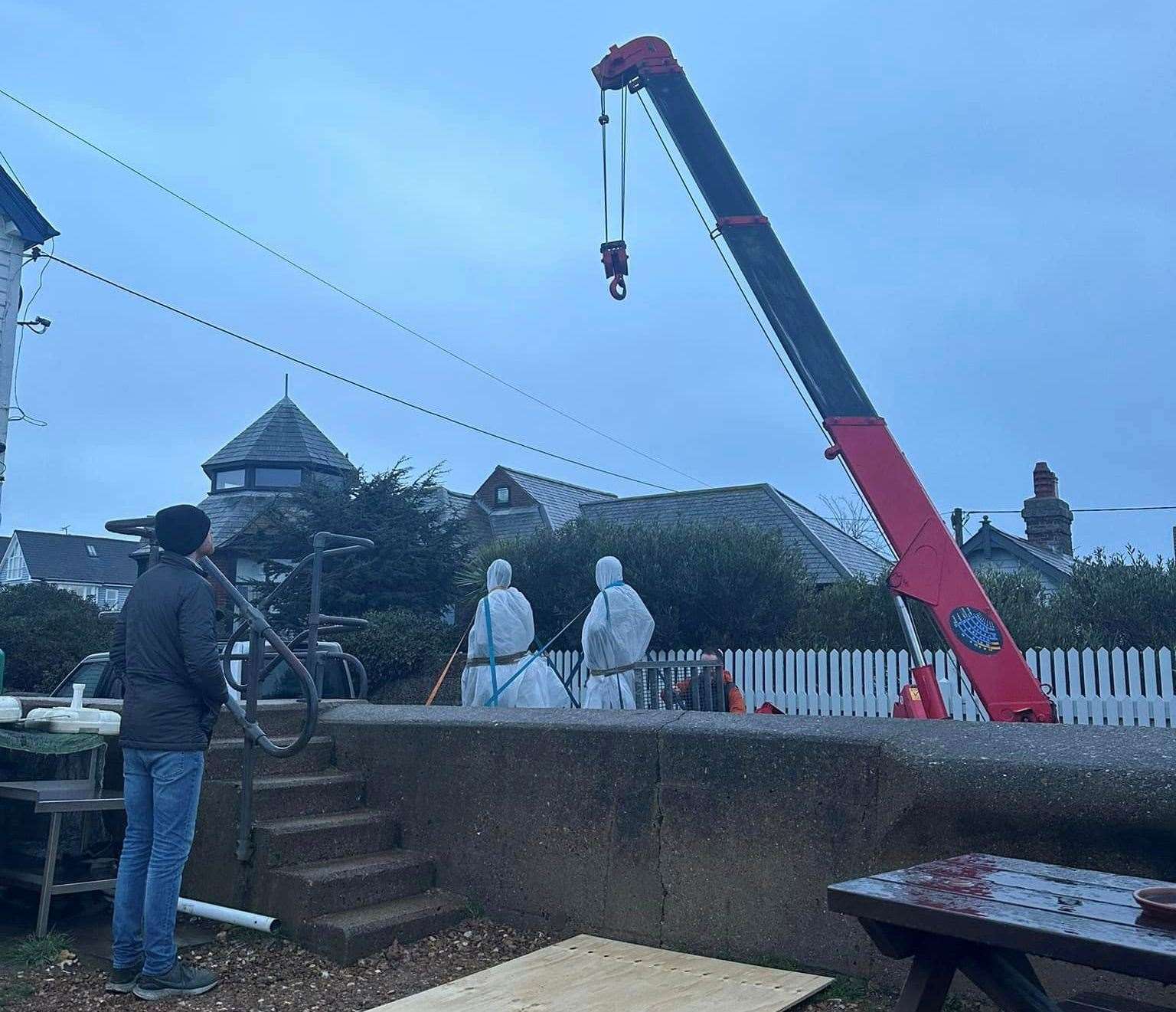 The sculpture being assembled. Picture: SOS Whitstable