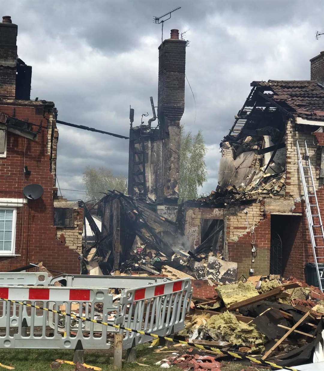 Pictures of the house in Mill View after an explosion in Ashford