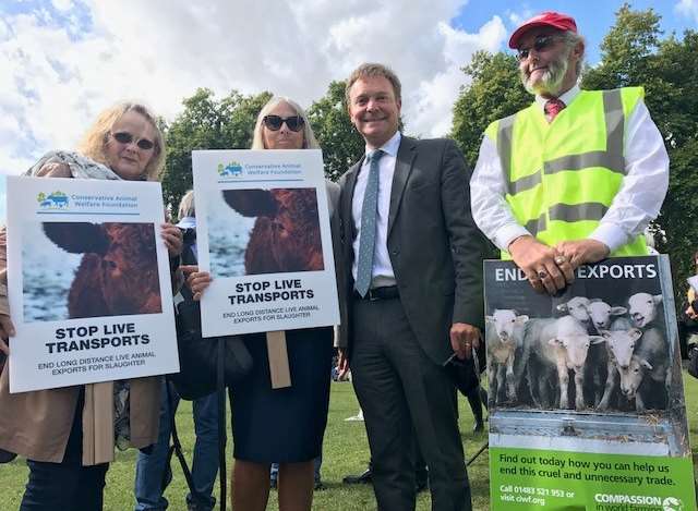 Craig Mackinlay at the live animal exports meeting in Parliament Square last month