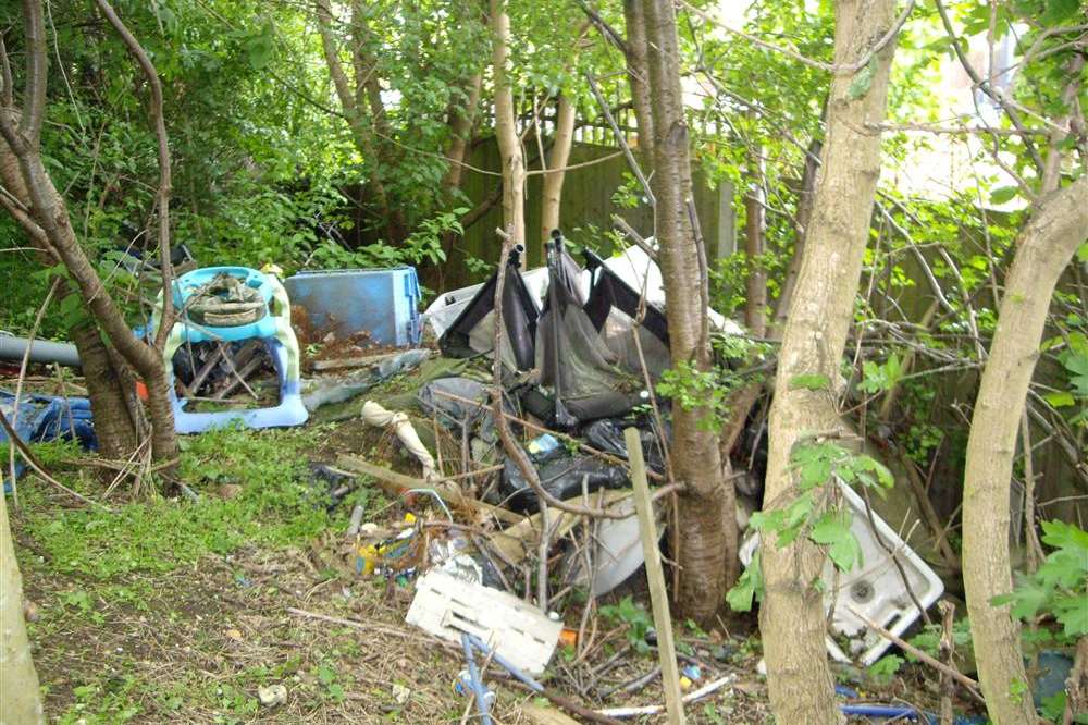 Rubbish dumped near Temple Hill in Dartford
