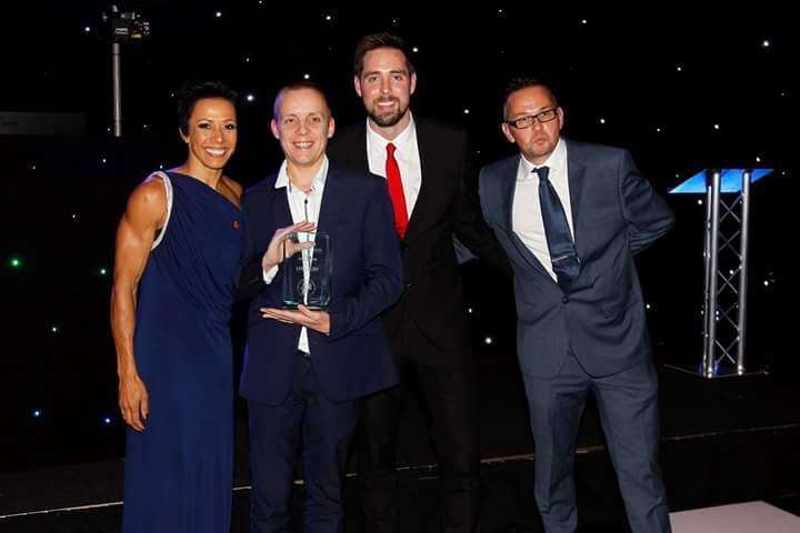 (From left to right) Dame Kelly Holmes, Lee Allen, Ben Smith and Steve Wolfe at the Kent Sports Trust Gala