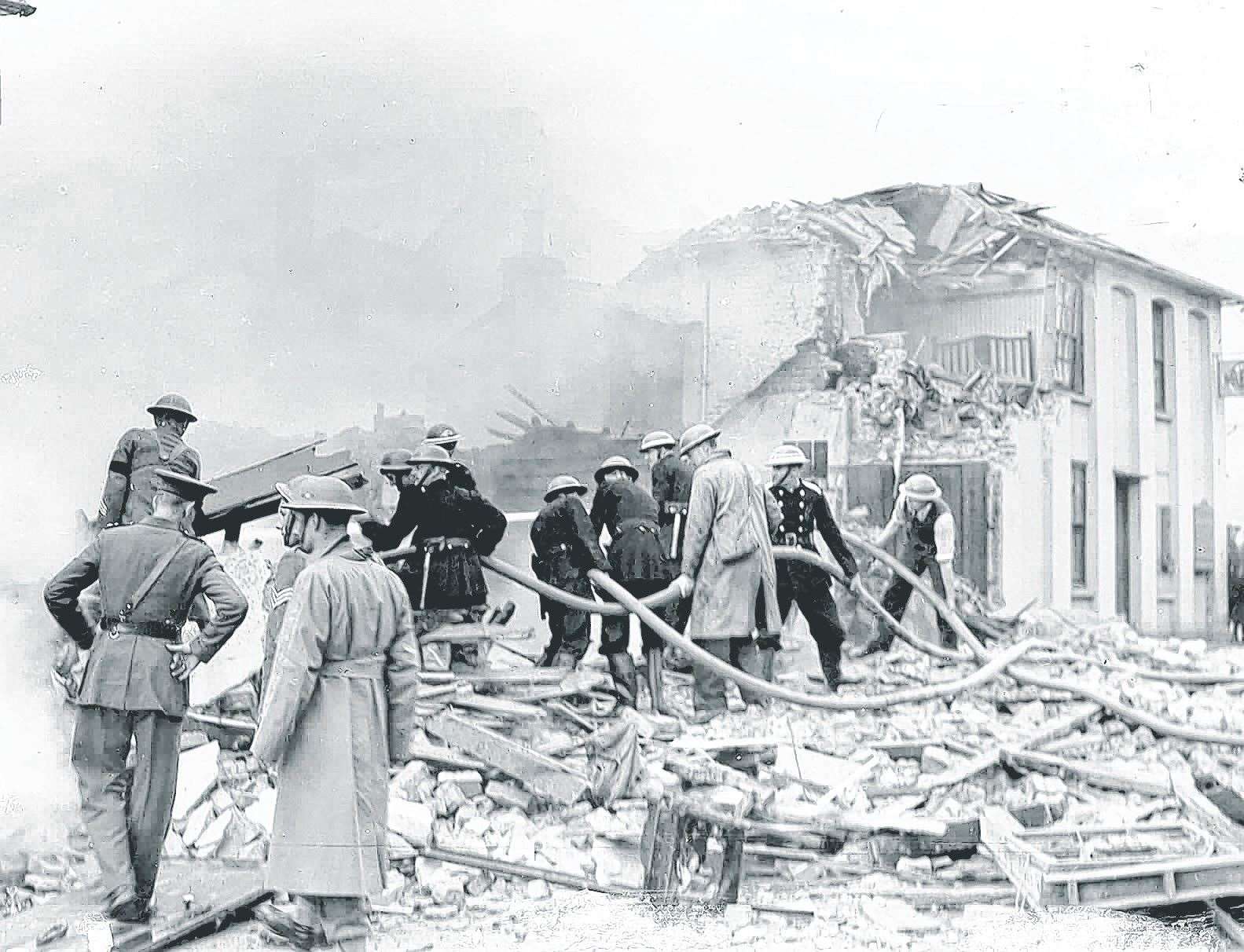 Maidstone suffered its share of wartime bombing: this one fell on Albion Place on October 10, 1940