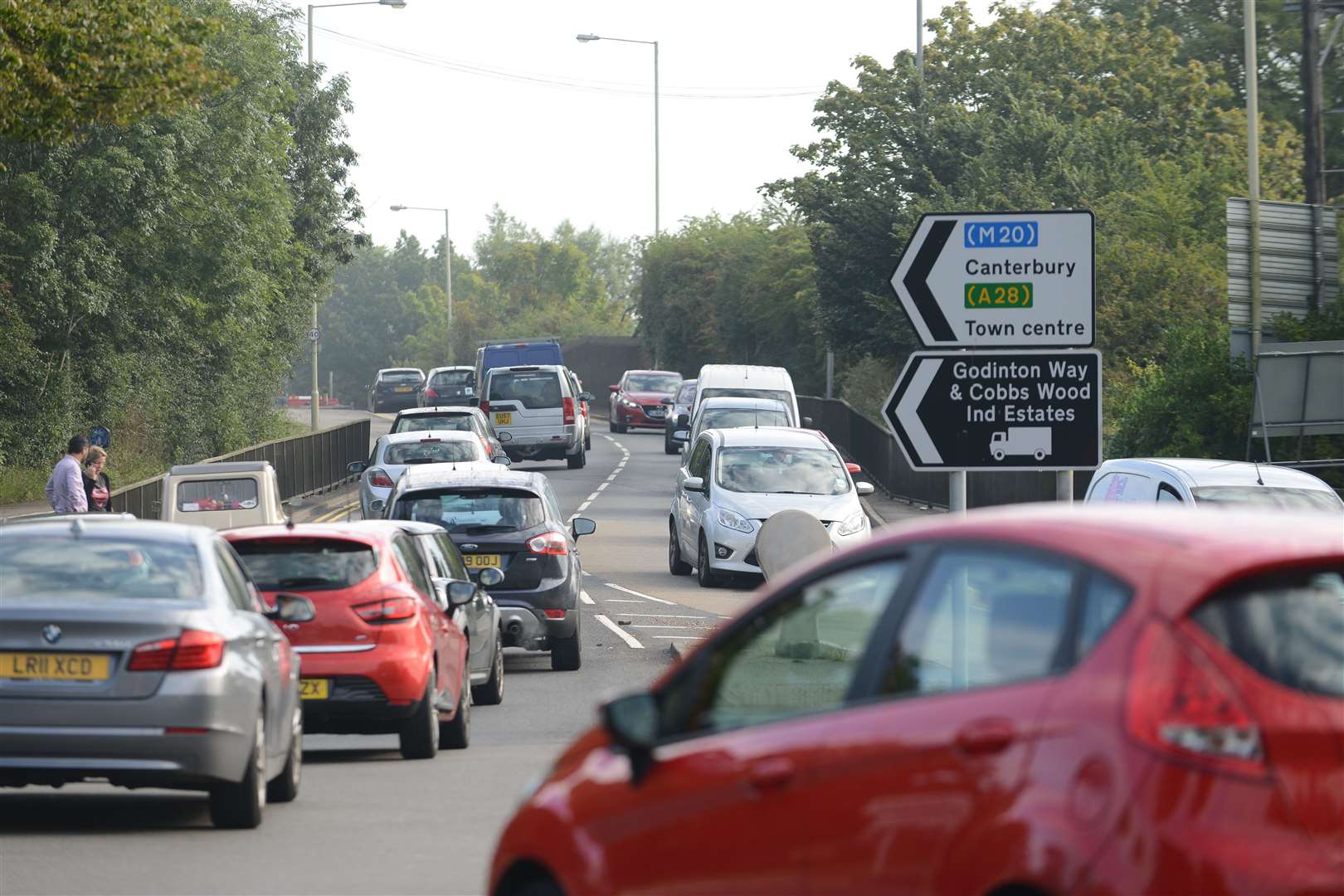 There is heavy traffic near the Matalan roundabout following a crash on Chart Road in Ashford