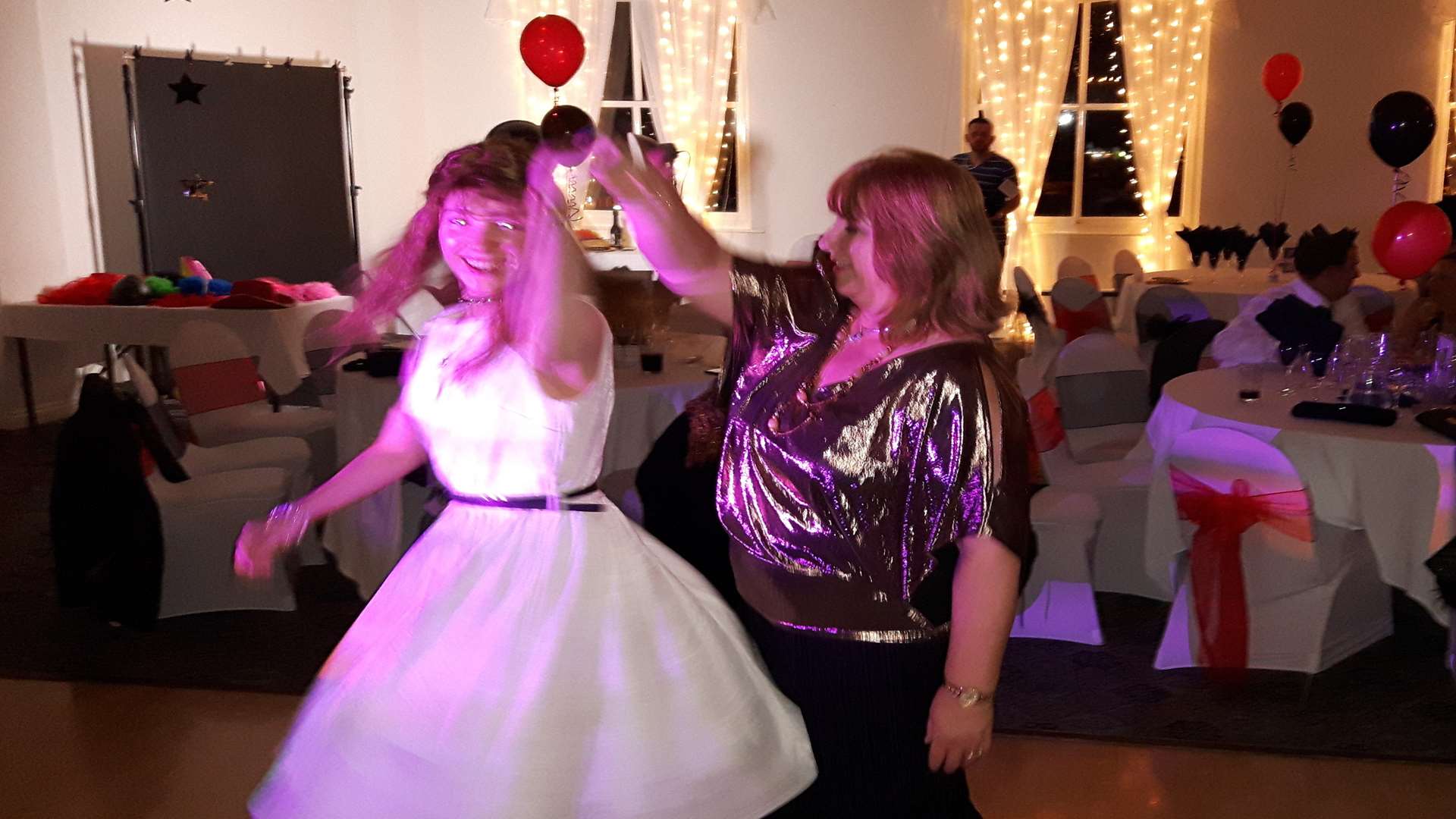 Kelly Turner dancing with mum Linda at the Oscars-style night at the Bluebirds Function Rooms in Dover.