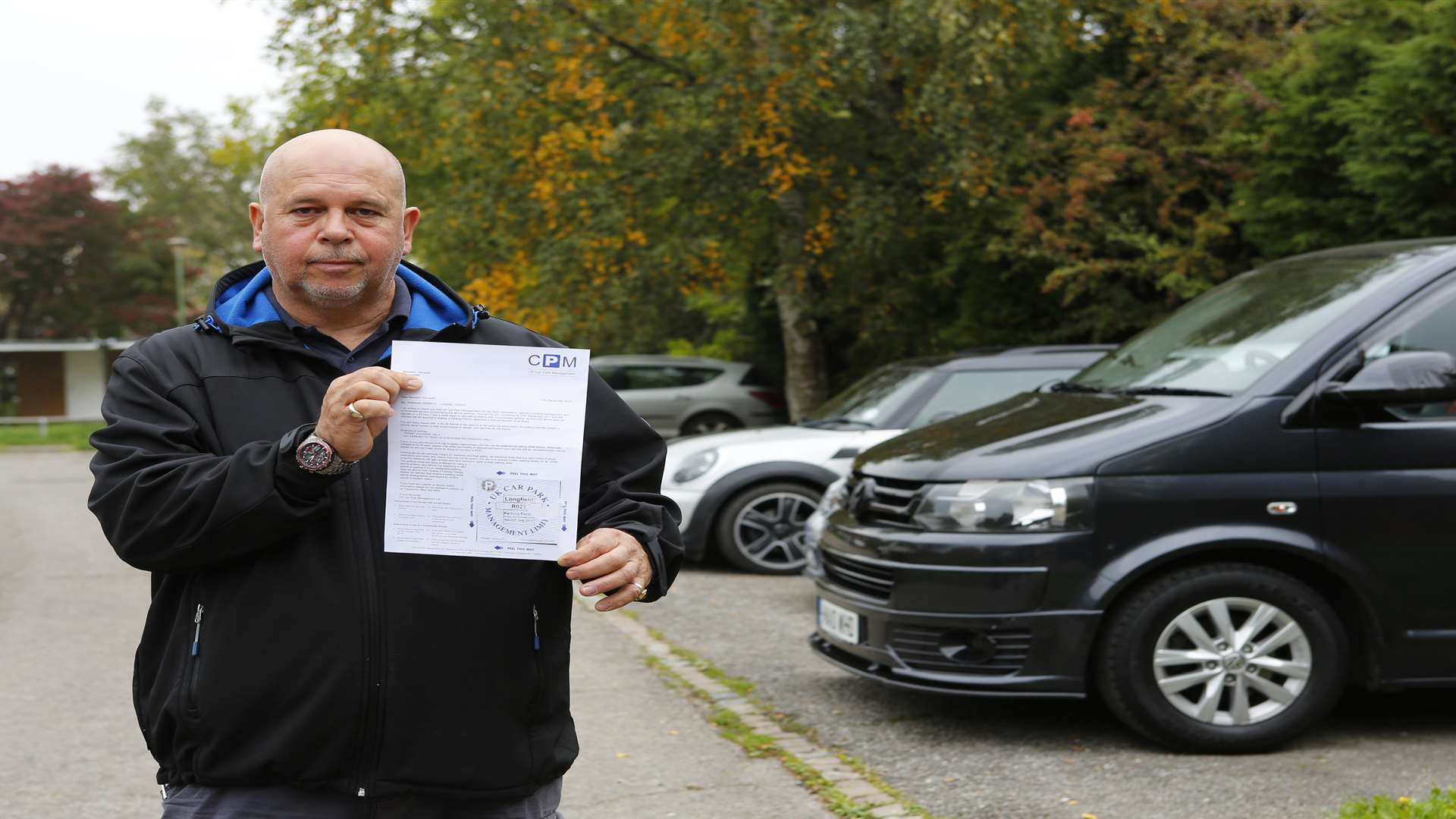 Pictured is resident Shaun Akehurst, whose family have 6 vehicles between them.