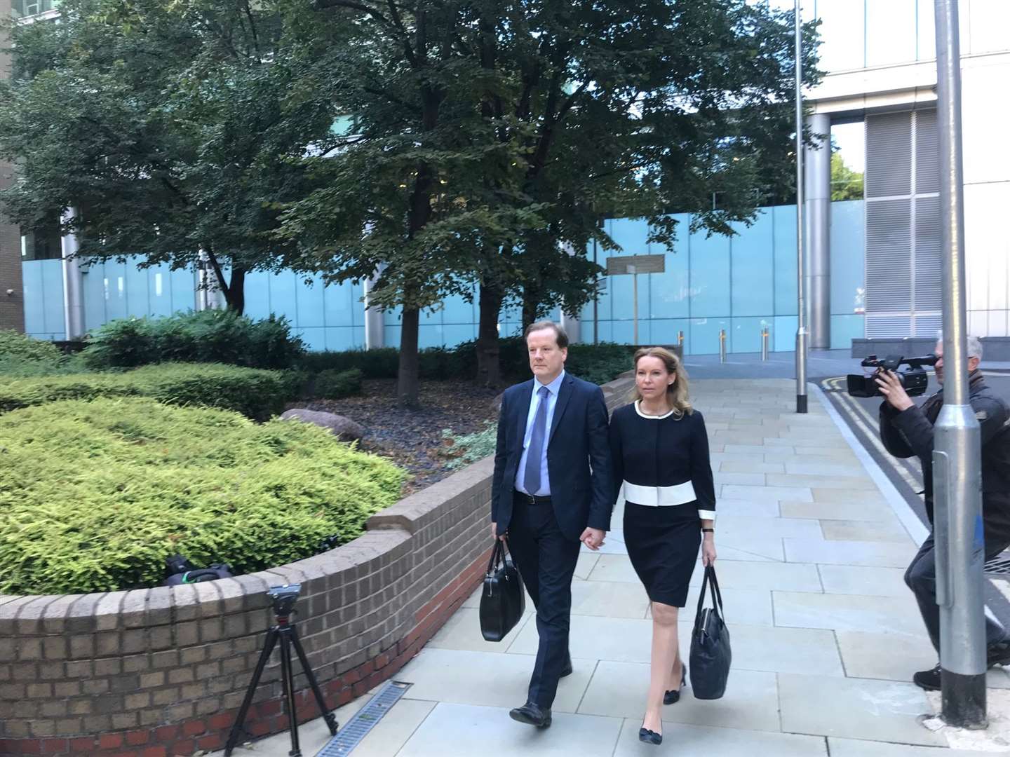 Charlie Elphicke and wife Natalie arrive at Southwark Crown Court ahead of his trial last year
