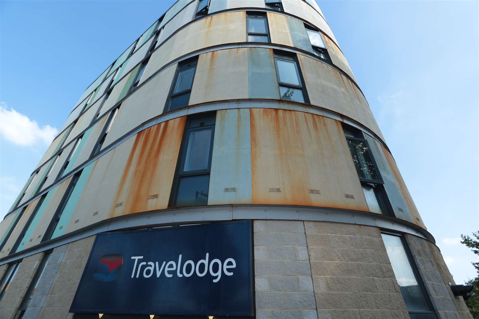 The Travelodge in Maidstone and its offending rust stains