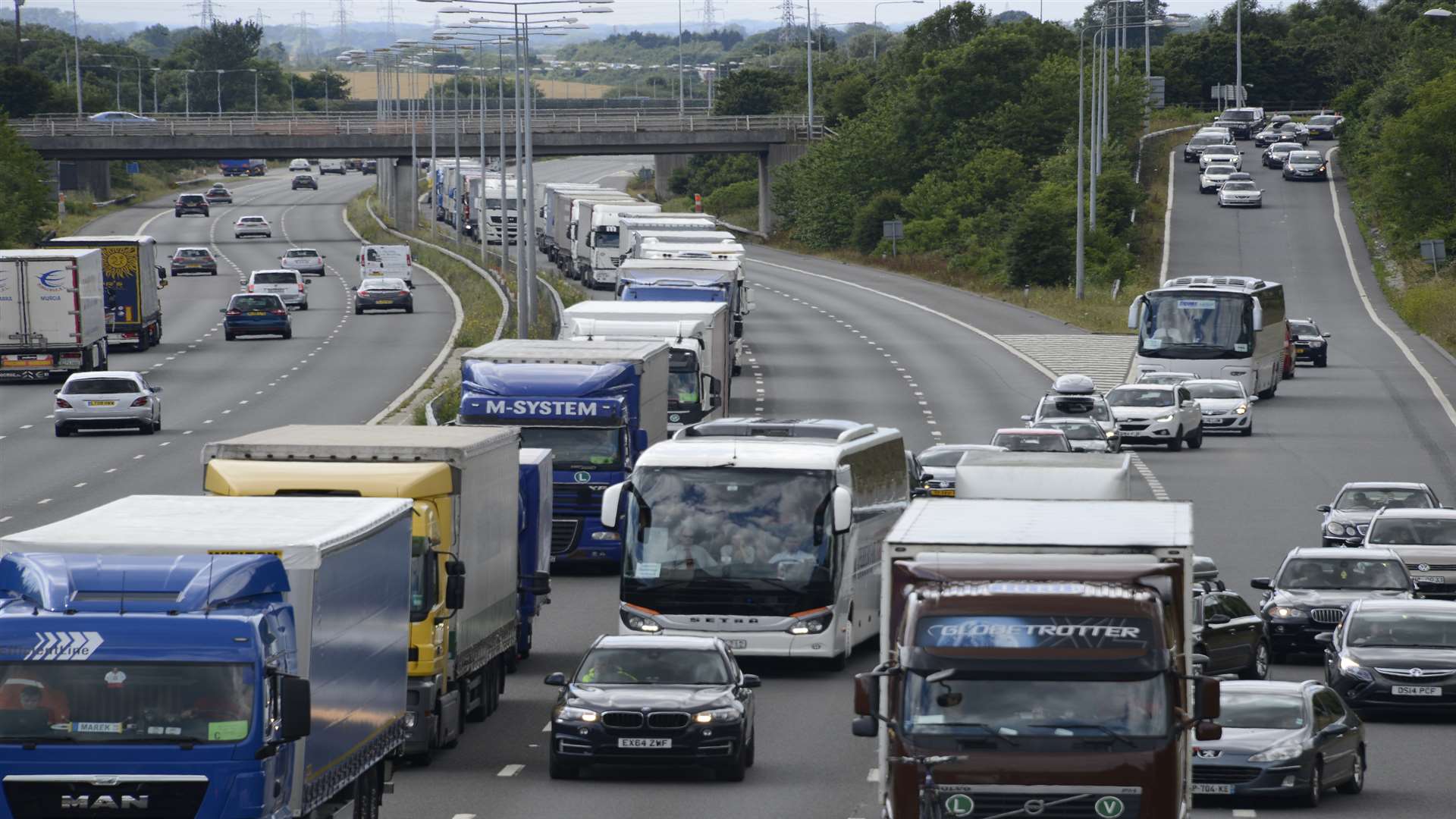 The chaos of Operation Stack last July. Picture: Paul Amos.