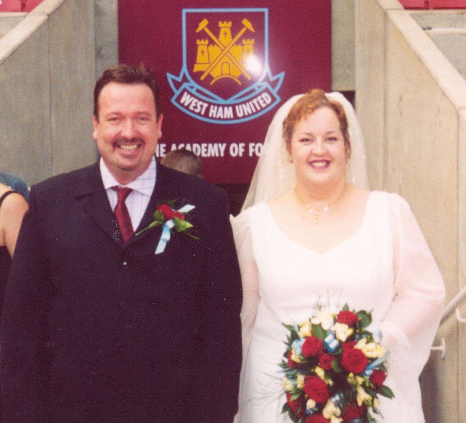 Mark and Lisa Rogers were married at West Ham's football ground on May 31, 2003