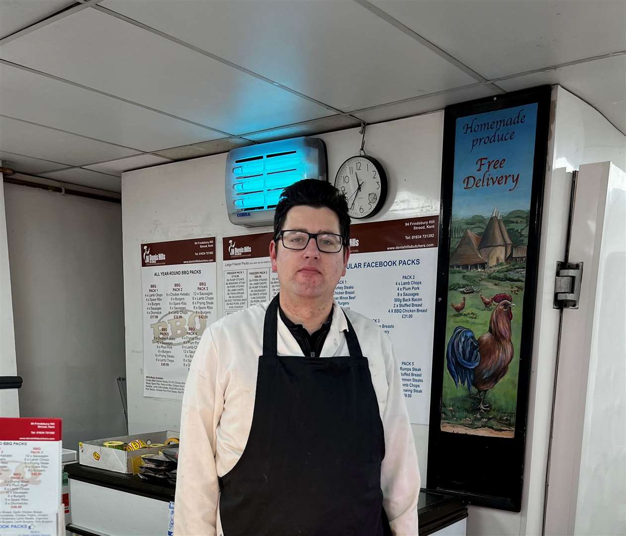 Adam Stone, manager at Denis Hills Quality Butchers on Frindsbury Hill, is upset at the loss of trade