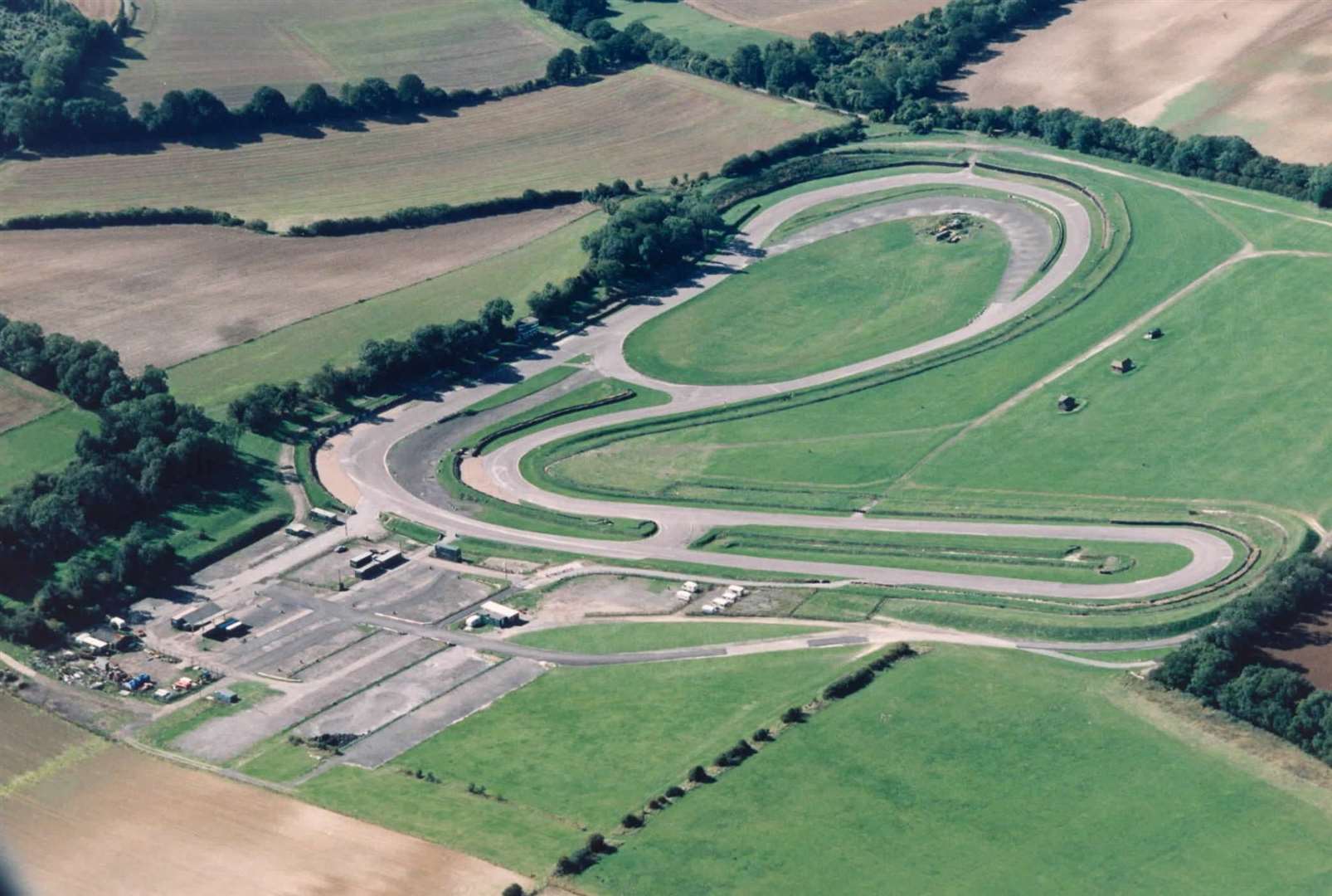 Eye in the sky: an aerial view of Lydden Hill - the UK's shortest circuit - in September 1995