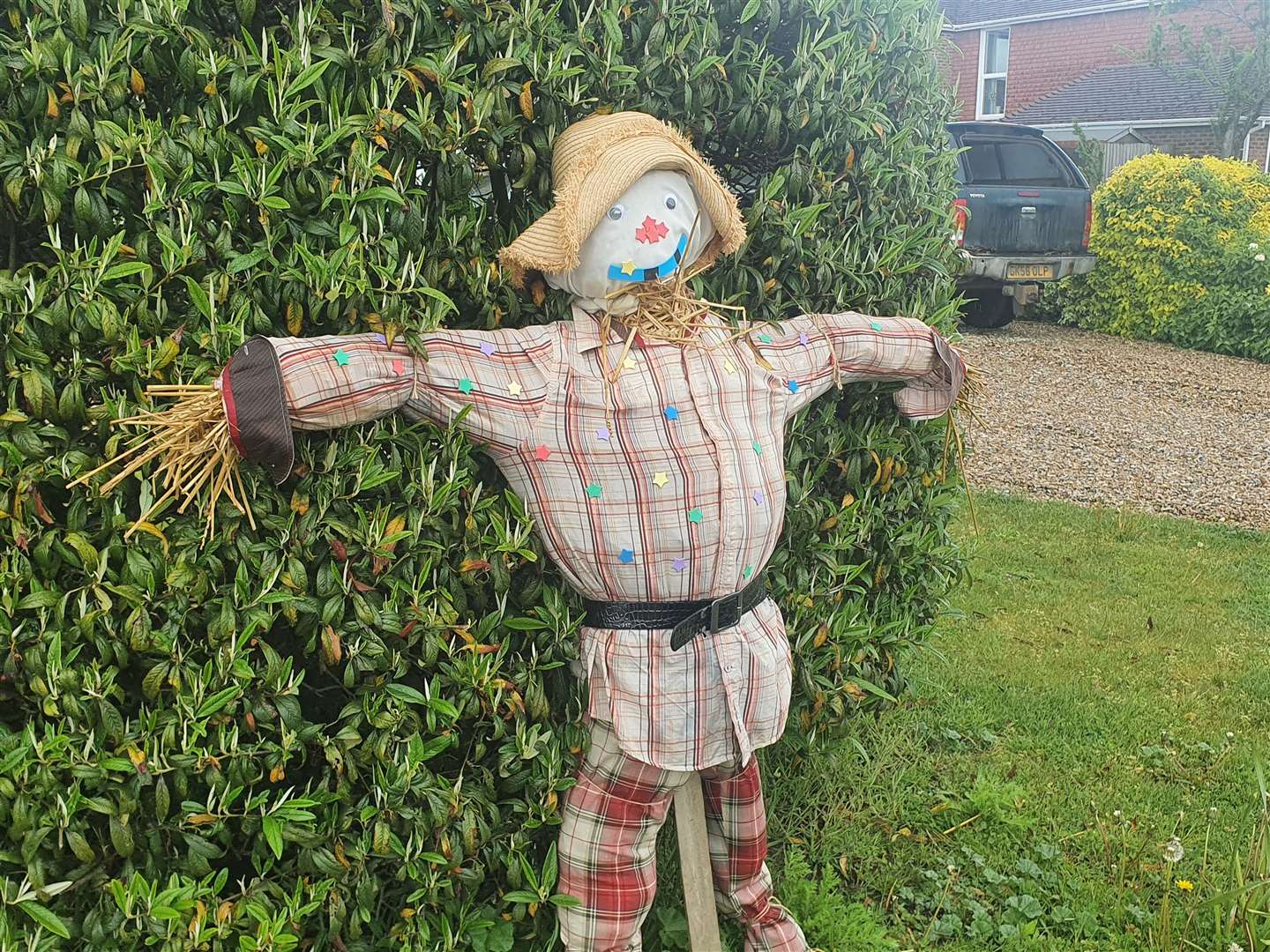 Scarecrows have been popping up in West Hythe Road, including this traditional creation