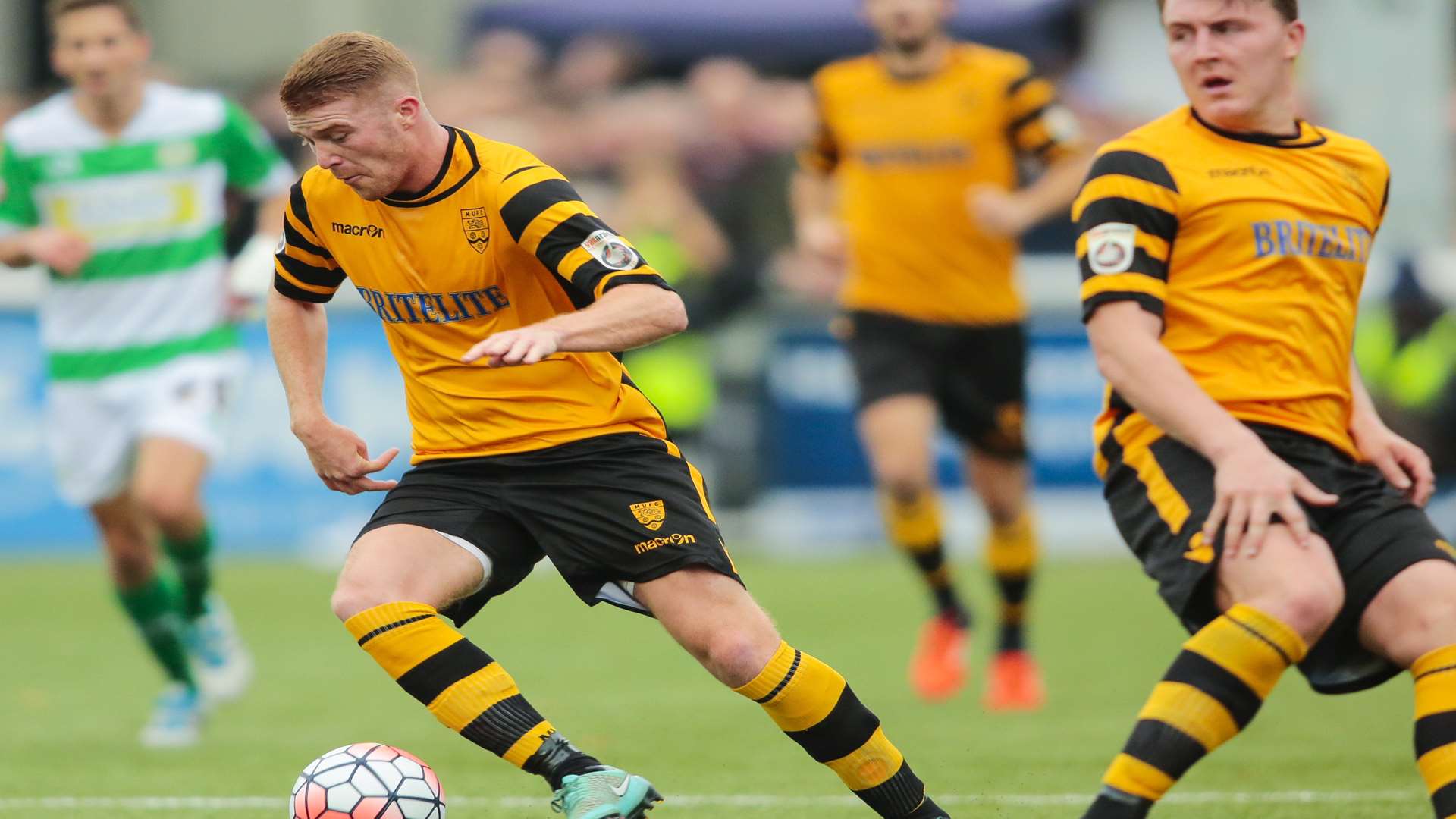 Alex Osborn in action for Maidstone against Yeovil in the FA Cup earlier this month Picture: Martin Apps