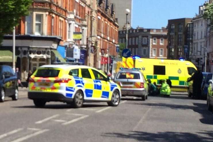 An elderly man was taken to hospital after being hit by a car. Picture: @nickelf