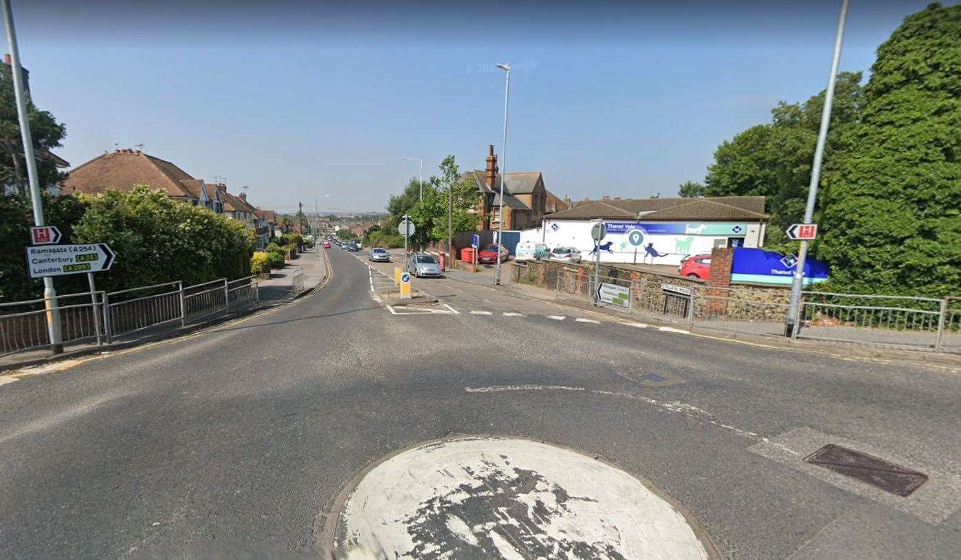 The incident took place in College Road, Margate, over the weekend. Picture: Google