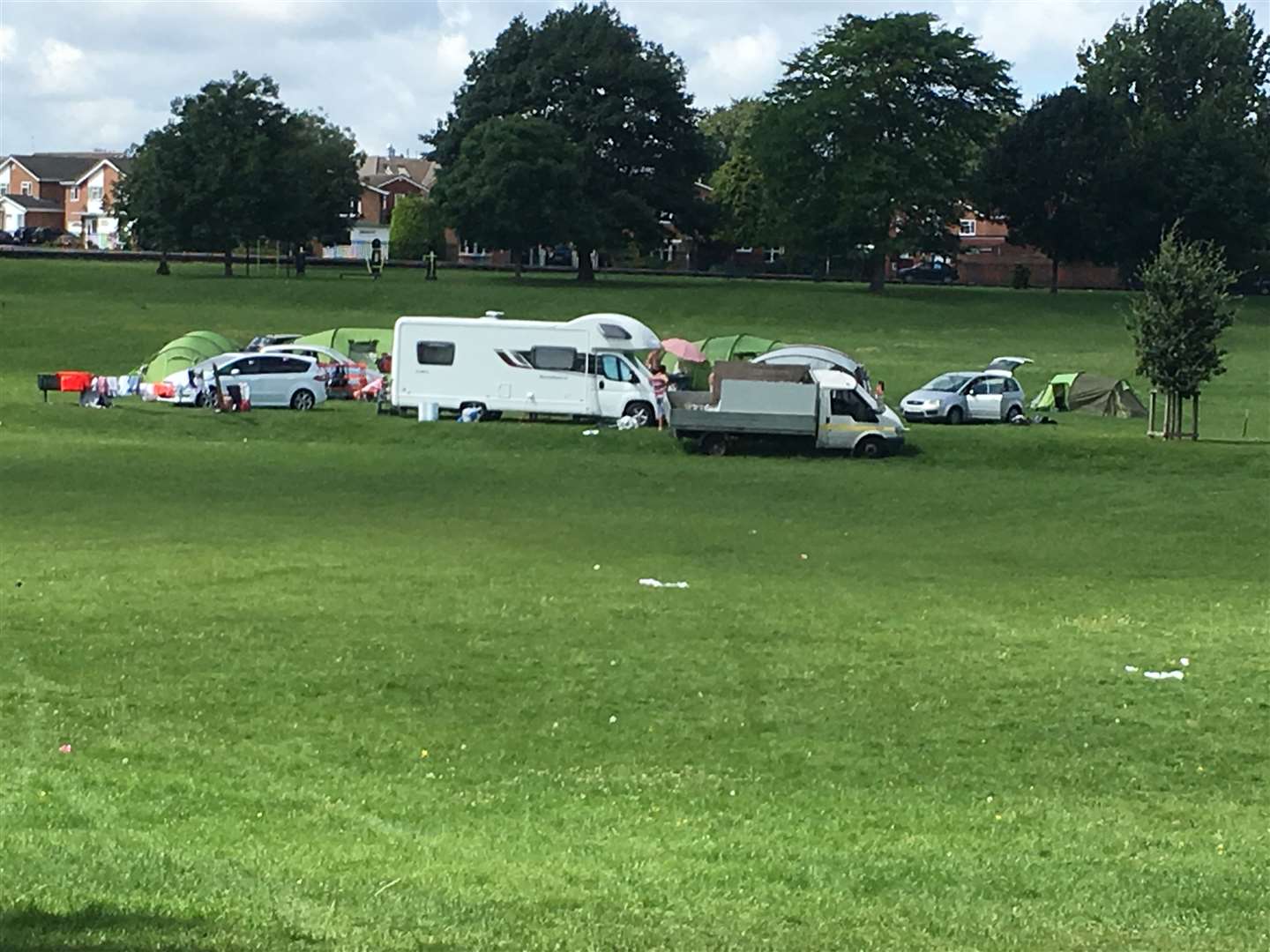 Travellers have moved on to Woodlands Park in Gravesend