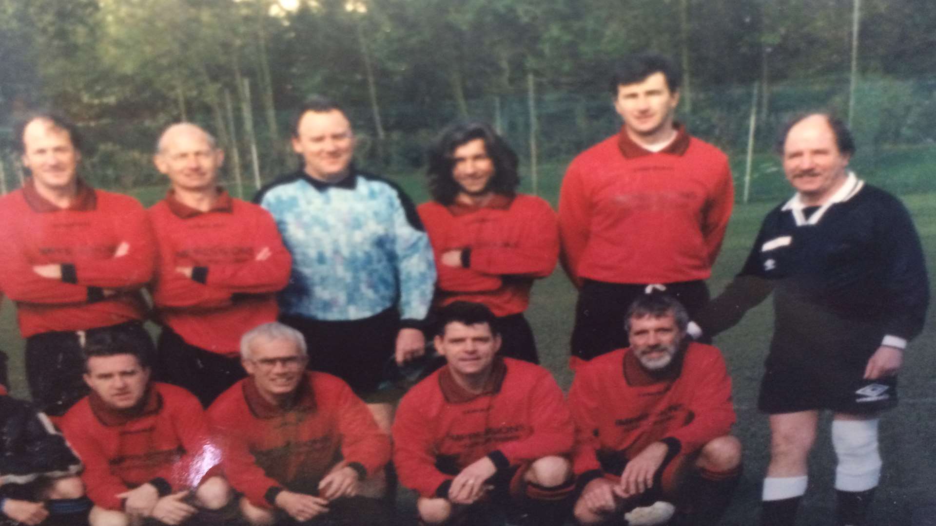 Bruv (far left) in his refereeing days