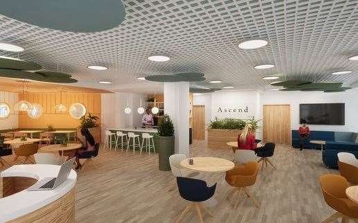 CGI images have been released of how a new Innovation Hub will look inside Chatham's Pentagon Centre. Photo: Medway Council/Ascend