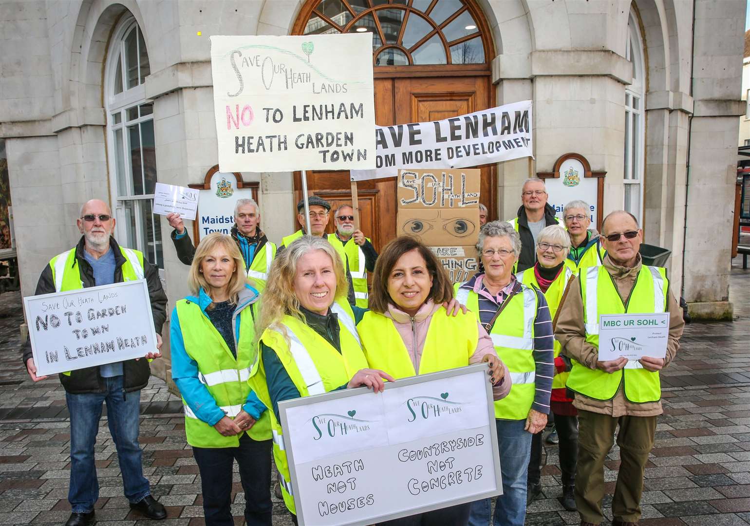 A march against proposals to build a 5,000 home development near Lenham Picture: Matthew Walker