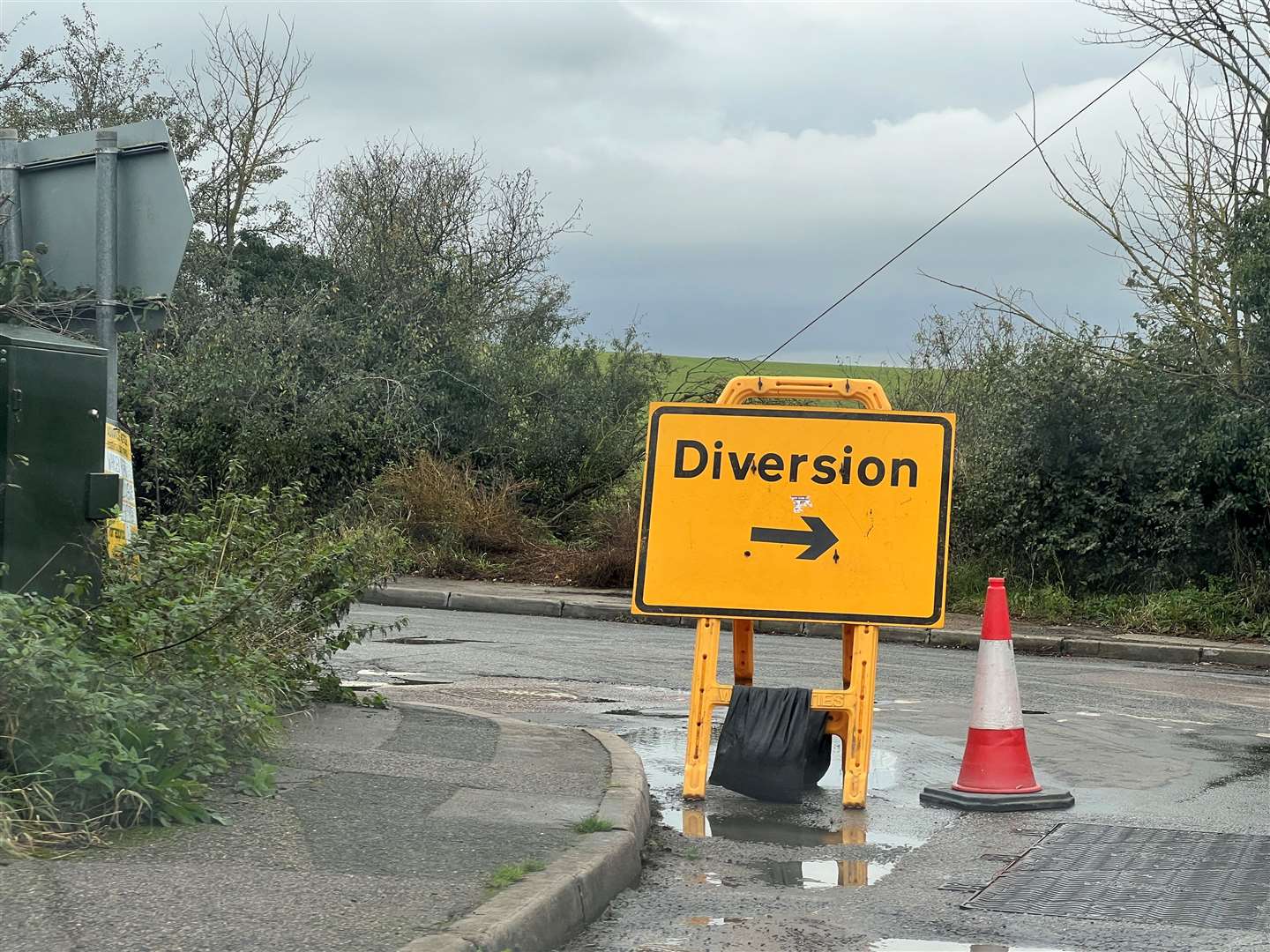The diversion sign on Warden Road. Picture: Megan Carr