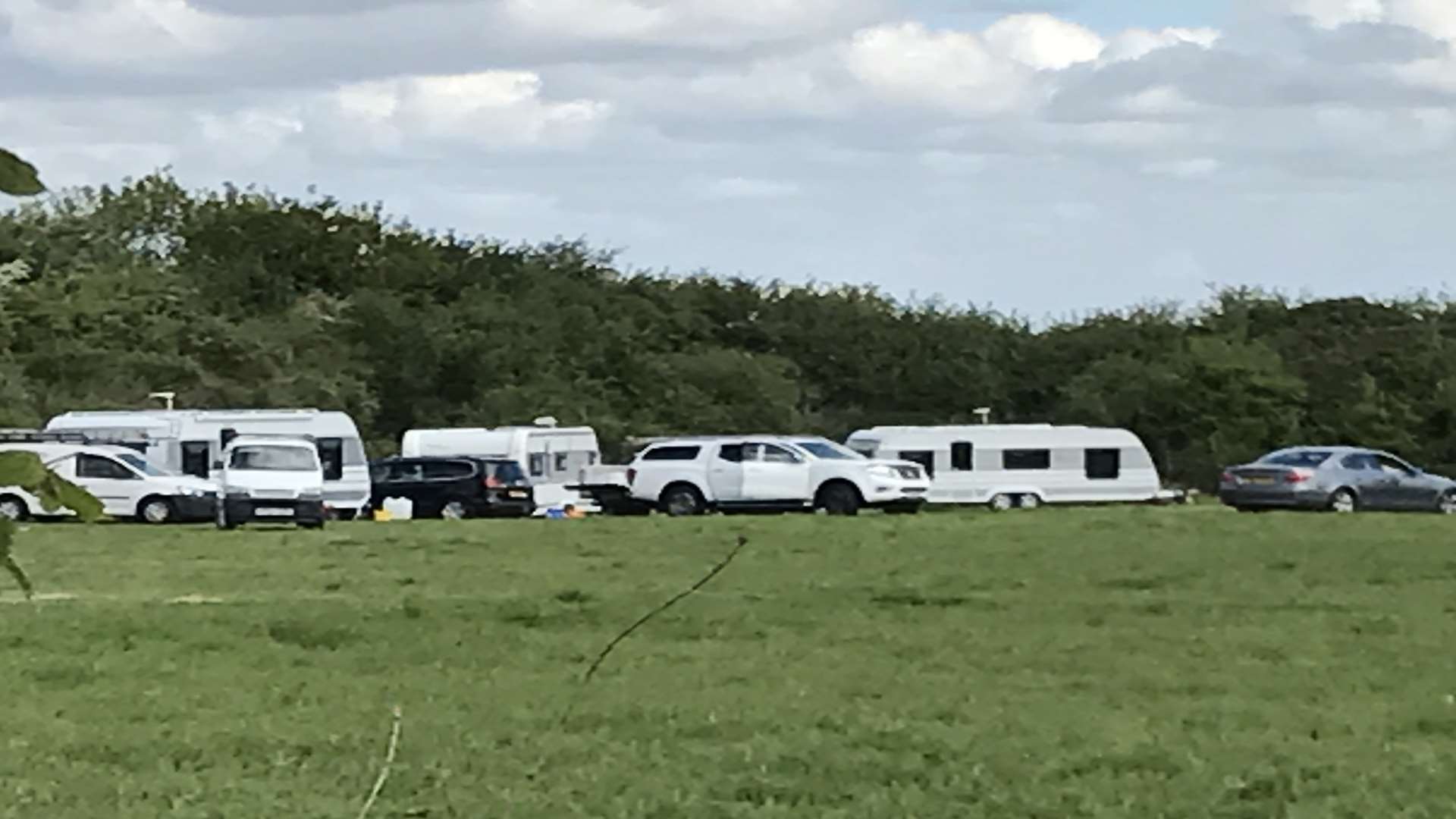 Travellers in Lower Rainham Road. Pic: Maz Laban.