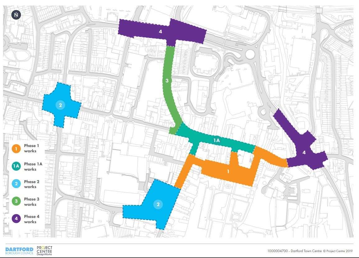 The phase plan for the town centre regeneration project. Picture: Dartford Borough Council