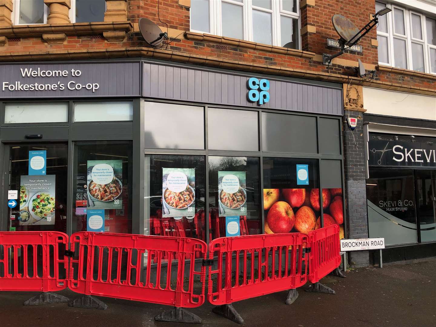 The Co-op store near Folkestone Central railway station remains closed