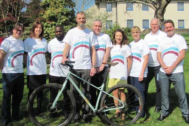 Colin Barton and the Benenden Hospital Trust team taking part in the KM Big Bike Ride.