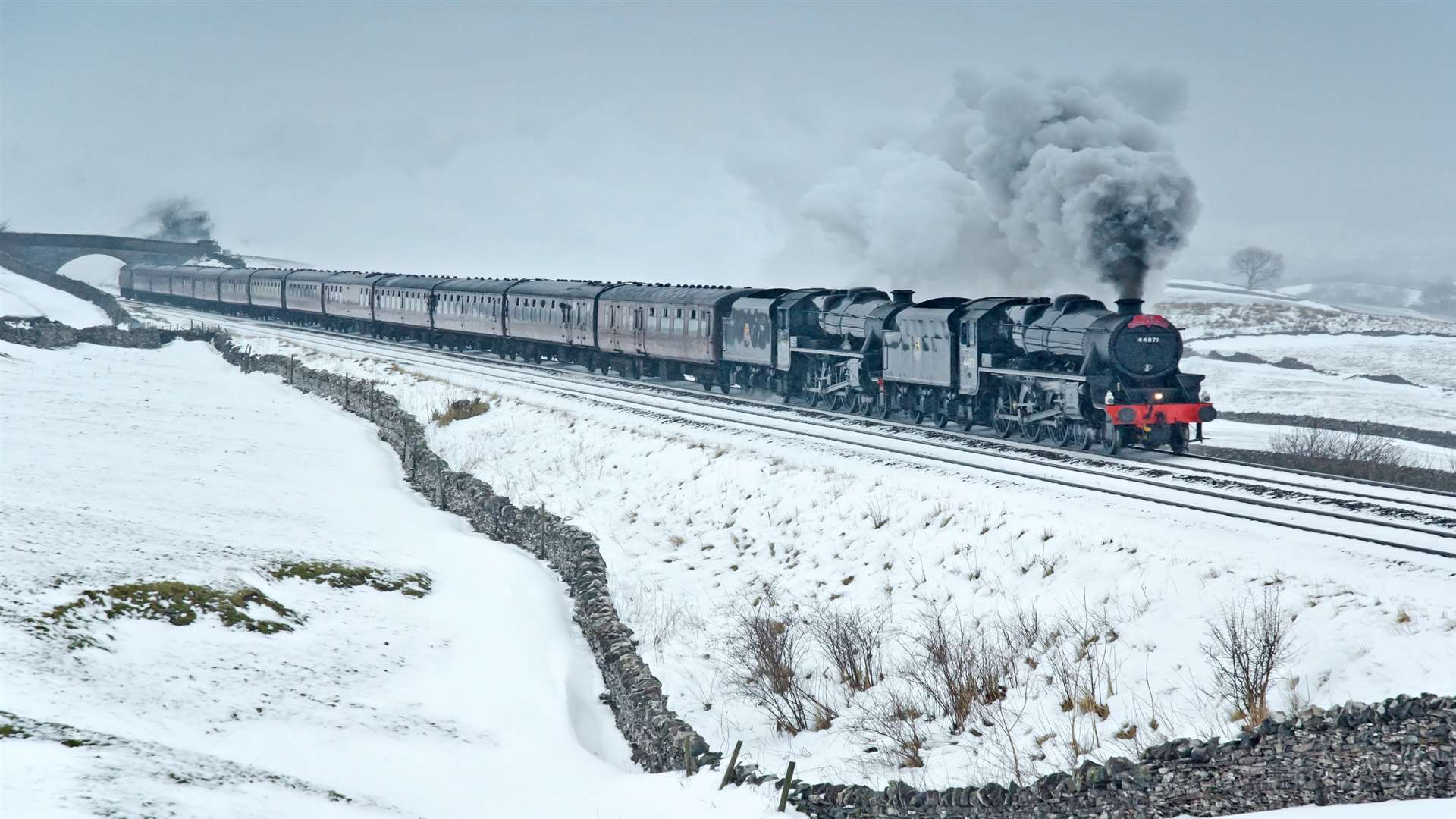 The train will be hauled by two ‘Black Five’ steam locomotives