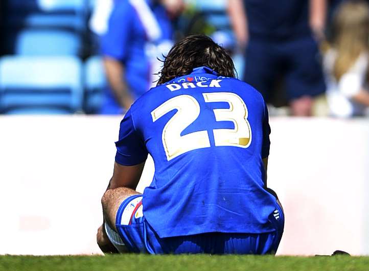 Gillingham's Bradley Dack at the end of their match with Millwall Picture: Barry Goodwin