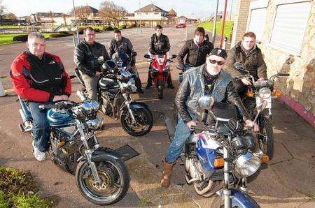 Tone Isitt, front, is setting up a bikers’ group to fight the council over the state of the borough’s roads